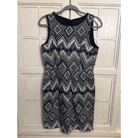 J.Crew size 4 black and white woven sheath dress - Picture 1 of 5